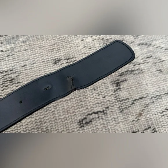 VTG Liz Claiborne Mixed Metal Black Leather&Suede Belt - Picture 5 of 6